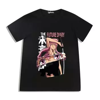 Футболка из хлопка с рисунком из аниме «Дневник будущего Агацума Юно» 2022 года — удобная, повседневная, дышащая XXXL красный