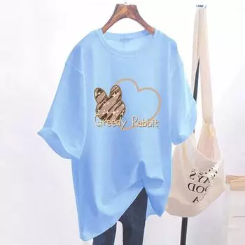 Футболка из хлопка средней и длинной длины с короткими рукавами для женщин, летняя, новый иностранный стиль, большой размер, свободный топ, закрывающий ягодицы для женщин M