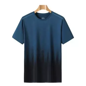Футболка из ледяного шелка, мужская негабаритная свободная футболка с градиентом и камуфляжем, быстросохнущая, дышащая, модная, с круглым вырезом, дышащая футболка с короткими рукавами, топ 8XL