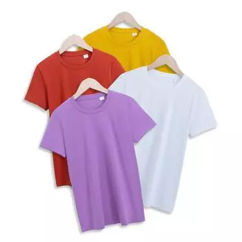 Футболка из мерсеризованного хлопка для женщин, летняя, с короткими рукавами, из чистого хлопка, универсальная, белая, с круглым вырезом XS