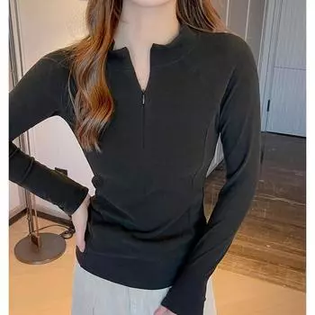 Футболка из микросетчатого материала с воротником-стойкой, базовый слой, женская, осенне-зимняя, утолщенная, с длинным рукавом, из высококачественного фетра S белый