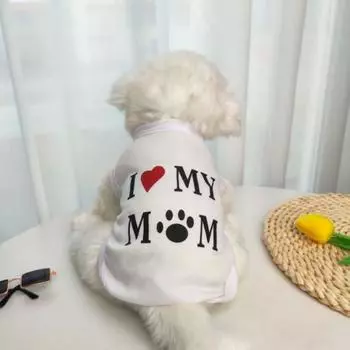 Футболка из полиэстера с принтом «Кошка», дышащая, без рукавов, с принтом «Щенок, любовь, мама», жилет без рукавов, летняя S чёрный