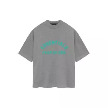 Футболка из тяжелого джерси с короткими рукавами Fear of God Essentials, мужские топы темно-верескового овсяного цвета, серые 125SP242003F L