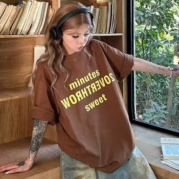 Футболка из высококачественного хлопка 220G 100%, летняя футболка с буквенным принтом для женщин, повседневная футболка Harajuku большого размера, топы Y2k, уличная одежда UNISEX S белый