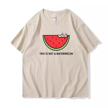 Футболка «Это не арбуз» Забавные футболки с рисунком арбуза Женская одежда с рисунком из мультфильмов Футболка с рисунком манги S