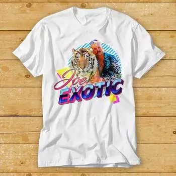 Футболка Joe Exotic плотностью 230 г/м, 100% хлопок, бесплатная футболка Tiger King Funny Meme Carole Baskin Cool Gift Tee 2260 XXS белый