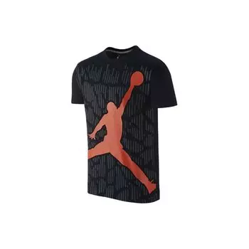 Футболка Jordan Aj Xx9 Jumpman с полосатым принтом и круглым вырезом, с короткими рукавами, мужские топы, черные 678360-011 M
