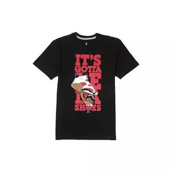 Футболка Jordan Basketball Series Spike Lee Q-Version с принтом персонажей, круглым вырезом и короткими рукавами, мужские топы, черные 635707-010 S