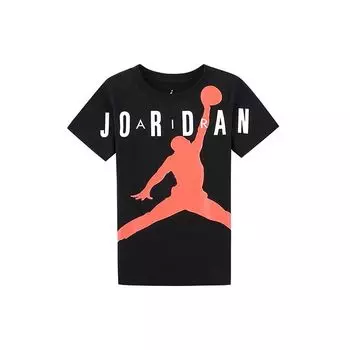 Футболка Jordan Kids с короткими рукавами и принтом логотипа Letter, трикотажная, детские топы, цвет черный, с красным JD2032202GS-002 S