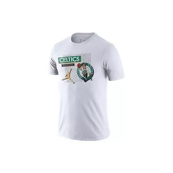 Футболка Jordan NBA Dri-FIT Celtics с баскетбольным принтом и круглым вырезом, с короткими рукавами, мужские топы, белые DA6607-100 L