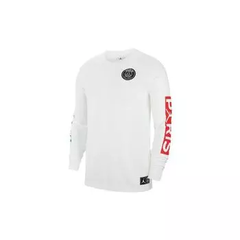 Футболка Jordan x Paris Saint-Germain L/S белая/красная/синяя мужская уличная одежда BQ8382-101 M