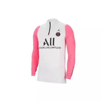 Футболка Jordan x Paris Saint Germain Strike Vaporknit L/S белая/розовая/черная мужская уличная одежда CW1384-101 XXL