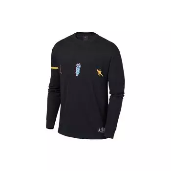 Футболка Jordan x Zion x Naruto (L/S) (Азия) Черная мужская уличная одежда DO6598-010 XXL