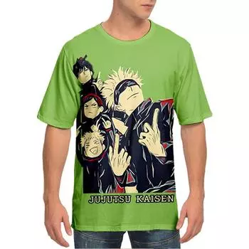 Футболка Jujutsu Kaisen для мужчин, летняя одежда, фитнес-футболка Jujutsu Kaisen O Neck, аниме-футболка для мужчин, большие мужские футболки, топы XS
