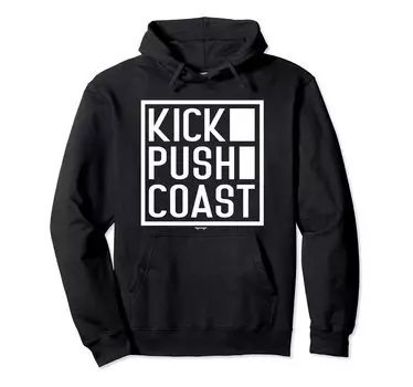 Футболка Kick Push Coast Skateboard Lifestyle для уличной лонгборд-толстовки чёрный