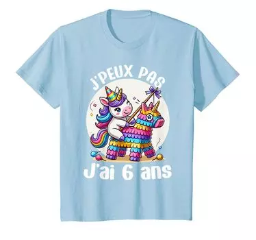 Футболка Kids II Have 6 Years Birthday Unicorn Girl Pinata Can t синий