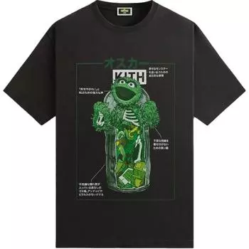 Футболка Kith For Sesame Street Oscar The Grouch Vintage, черные мужские топы KHM033084-001 L