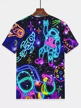 Футболка корейская детская одежда 2025 детская неоновая красочная светлая весенняя одежда детская одежда для мальчиков топы футболка для мальчика 100