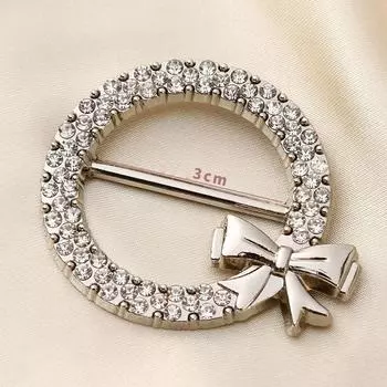 Футболка, круглый бант, броши на шарф, шелковый шарф, пряжка, брошь, шаль, кольцо, зажим для шарфов, застежка, завязанная пуговица, аксессуары серебряный