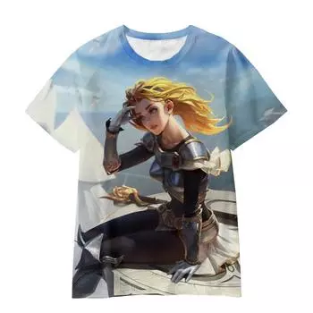 Футболка League of Legends Akari с цифровым 3D-принтом и изображением мультфильма XS