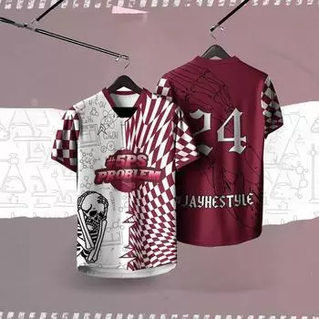 Футболка Lelaki Thailand Viral Fashion Jersey Ootd Collar Tiktok Ootd Retro Collar Jersey Stand Collar ChoiiT-Shirt Football XS