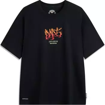 Футболка Li Ning Anti-Five Series Only Chu из влагоотводящих материалов, удобная, сухая, свободного кроя, с коротким рукавом и буквенным принтом, мужские футболки AHSUD51-4 S