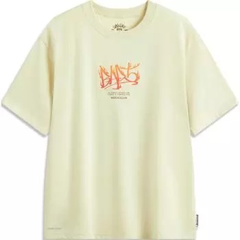 Футболка Li Ning Anti-Five Series Only Chu из влагоотводящих материалов, удобная, свободного кроя, с круглым вырезом, с коротким рукавом и буквенным принтом, мужские топы AHSUD51-1 2XL