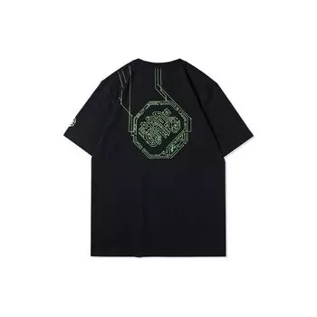 Футболка Li Ning Badfive Chongqing City Limited Edition Fog City Trend с принтом и коротким рукавом, мужские топы черного цвета AHSR925-2 L