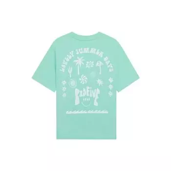 Футболка Li Ning Badfive Series с принтом в виде мультяшных букв, свободная, с круглым вырезом и коротким рукавом, женские топы, цвет «ледяной зеленый» AHSS740-2 L