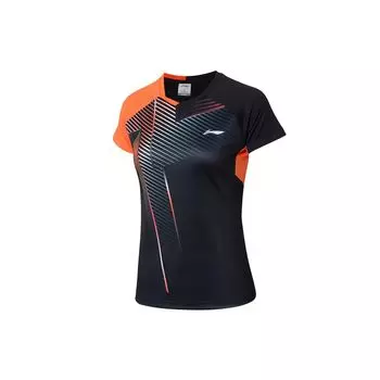Футболка Li Ning Badminton Series Quick-Dry Cool Sports Competition с рукавом реглан для женщин, топы, черные AAYR200-3 M