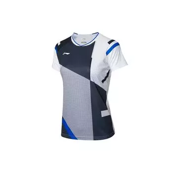 Футболка Li Ning Badminton Series Quick-Dry с коротким рукавом для женщин, белые AAYR012-1 M