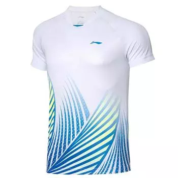 Футболка Li Ning Badminton Series Quick-Dry с коротким рукавом для мужчин, белые AAYT103-1 S