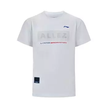Футболка Li Ning Badminton Series с коротким рукавом, мягкая, приятная для кожи, впитывающая влагу, унисекс, белая AHSUB35-1 L