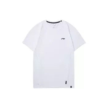 Футболка Li Ning Badminton Series с коротким рукавом и однотонным логотипом, мужская, белая ATSSA83-2 3XL