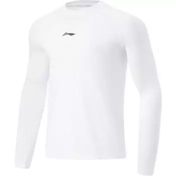 Футболка Li Ning CBA Series быстросохнущая эластичная удобная приятная для кожи дышащая трикотажная универсальная с длинным рукавом мужская белая ATLU017-2 S