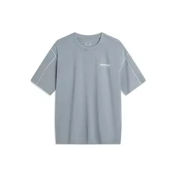 Футболка Li Ning CF Letter Print Quick-Dry Cool Loose с коротким рукавом для мужчин, цвет синий ATSU609-4 S