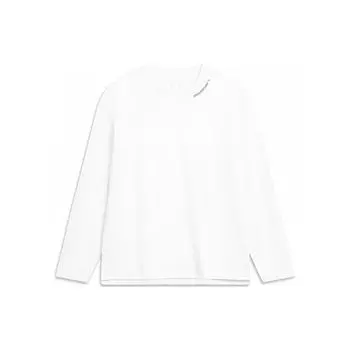 Футболка Li Ning CF Series с круглым вырезом, логотипом и буквенным принтом, с длинным рукавом, мужская, стандартная, белая ATLT119-1 2XL