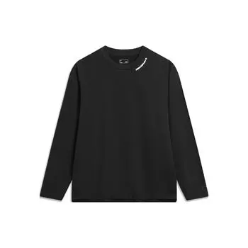 Футболка Li Ning CF Series с логотипом, круглым вырезом и длинным рукавом, мужские топы, черная ATLT119-2 S