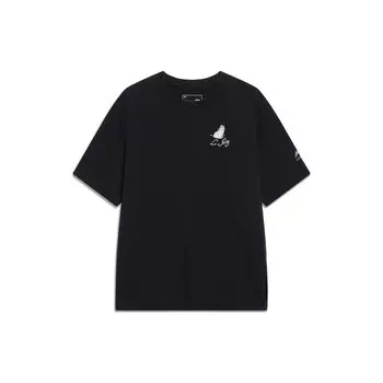 Футболка Li Ning Chinese Culture Series, удобная, дышащая, с логотипом, однотонная, свободного кроя, с коротким рукавом и заниженной линией плеч AHSU738-3 S