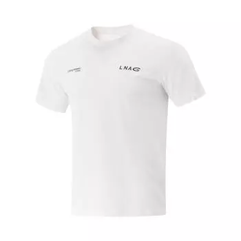 Футболка Li Ning Cool Tea Повседневная Спортивная Однотонная Круглый Вырез Удобная Дышащая Короткий Рукав Мужские Футболки Стандартная-Белая ATSV271-6 S