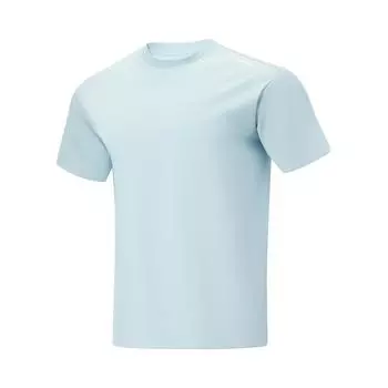 Футболка Li Ning Cooling Tea T Ice Silk Quick-Dry Cool, однотонная, с круглым вырезом, повседневная, спортивная, с коротким рукавом, мужская, светло-синяя, ATSU731-7 S