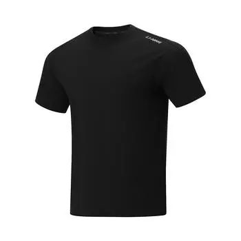 Футболка Li Ning Cooling Tea T Ice Silk, быстросохнущая, удобная, однотонная, с круглым вырезом, повседневная, спортивная, с коротким рукавом, мужские топы, черная, ATSU731-8 S