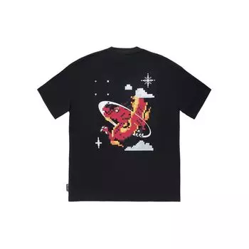 Футболка Li Ning Daily Prosperity с вышитым узором и принтом, свободная, с коротким рукавом, унисекс, черная, AHSU229-1 L