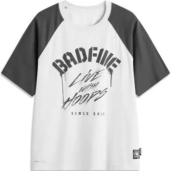 Футболка Li Ning Fanti Wu 1 Spliced Letter с круглым вырезом, удобная, дышащая, свободная, с коротким рукавом, мужские топы AHSU425-4 M