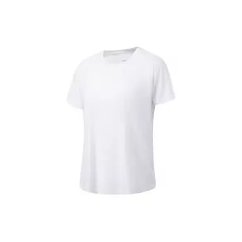 Футболка Li Ning Fitness Series однотонная светоотражающая, удобная, свободная, с коротким рукавом, женские топы, стандартно-белого цвета ATST222-5 M