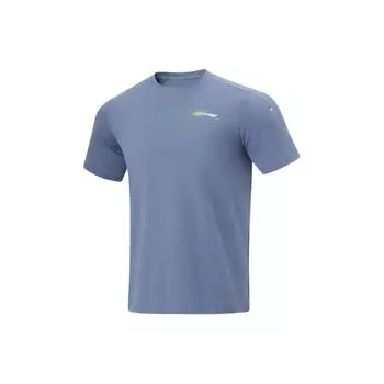 Футболка Li Ning Fitness Series с коротким рукавом, антибактериальная, быстросохнущая, с антибактериальным эффектом, мужская, цвет пыльно-голубой ATSU429-6 S