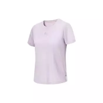 Футболка Li Ning Fitness Series с коротким рукавом, однотонная, женская, шелково-фиолетовая ATST580-3 L