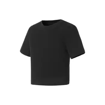 Футболка Li Ning Fitness Series с коротким рукавом и круглым вырезом, однотонная, женская, черная ATSS412-3 XL