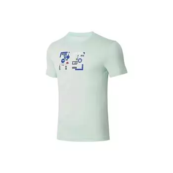 Футболка Li Ning Ping Pong Series с однотонным принтом и круглым вырезом, с коротким рукавом, мужская, зеленая AHSSB71-2 L