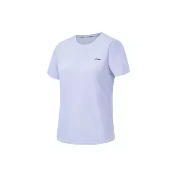 Футболка Li Ning Plain Reflective Quick-Dry Breathable с коротким рукавом для женщин, небесно-голубая ATST082-8 M